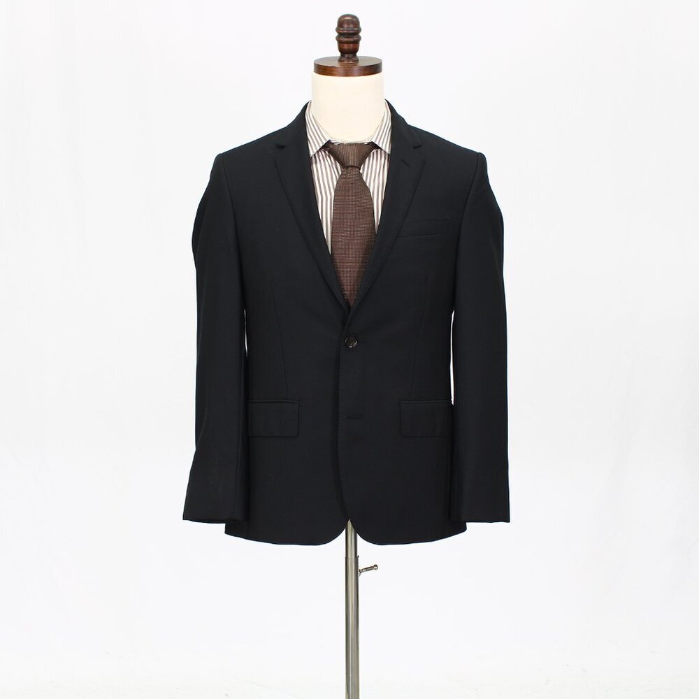 The Blk Tux 38S Black Solid 2-Button Sport Coat Blazer Jacket G495